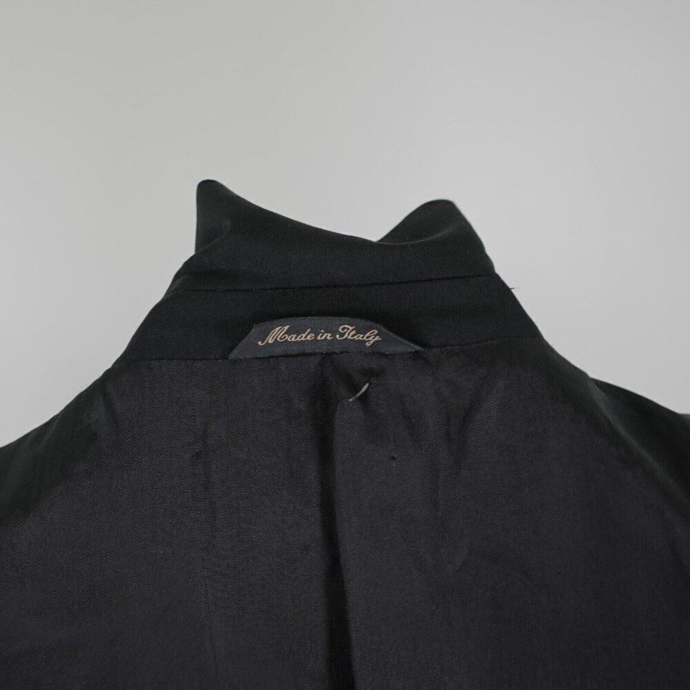 Baroni Comero Super 120s Wool Black 3 Gold / Black Button Blazer 42R Italy Made - Picture 11 of 12